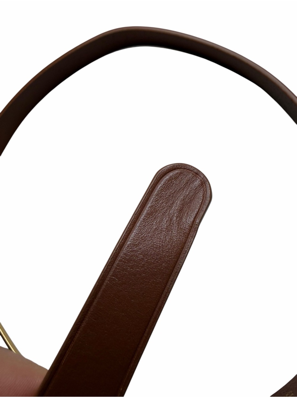 ARITZIA Chocolate Brown Leather Belt with Gold Buckle Skinny Women's Size Small - Picture 5 of 6